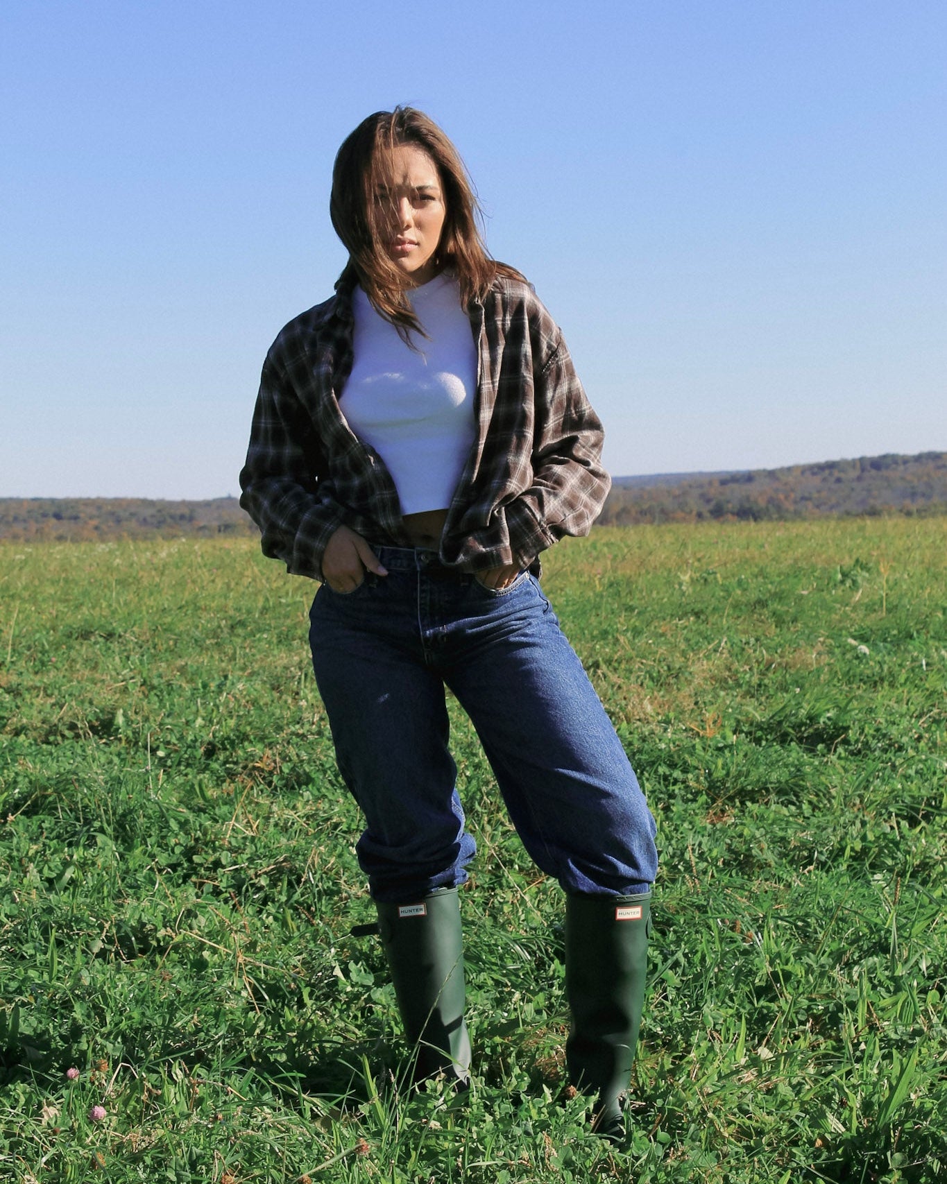 Slightly Cropped White Tee - 100% Cotton