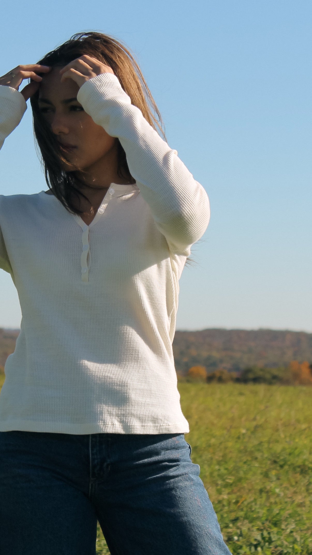 Classic Waffle Henley - 100% Cotton