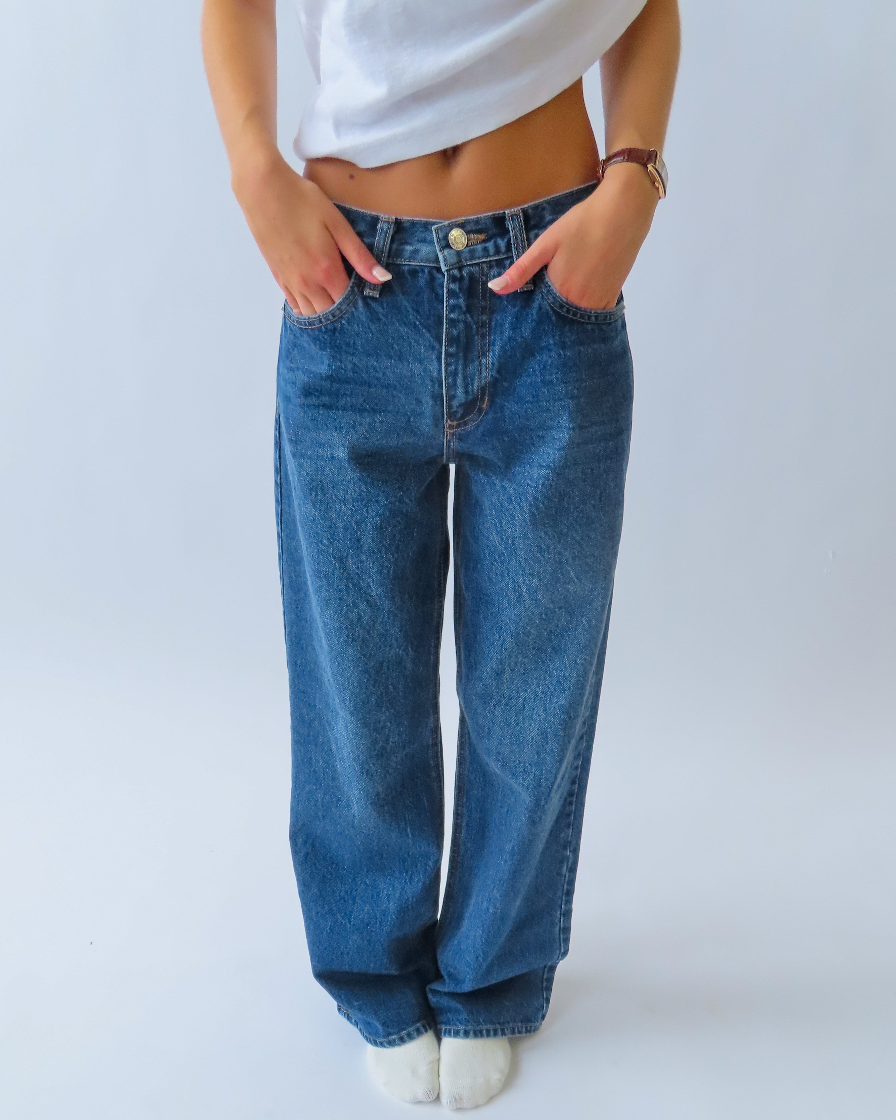 90's Vintage Wash Mid-Rise Jean