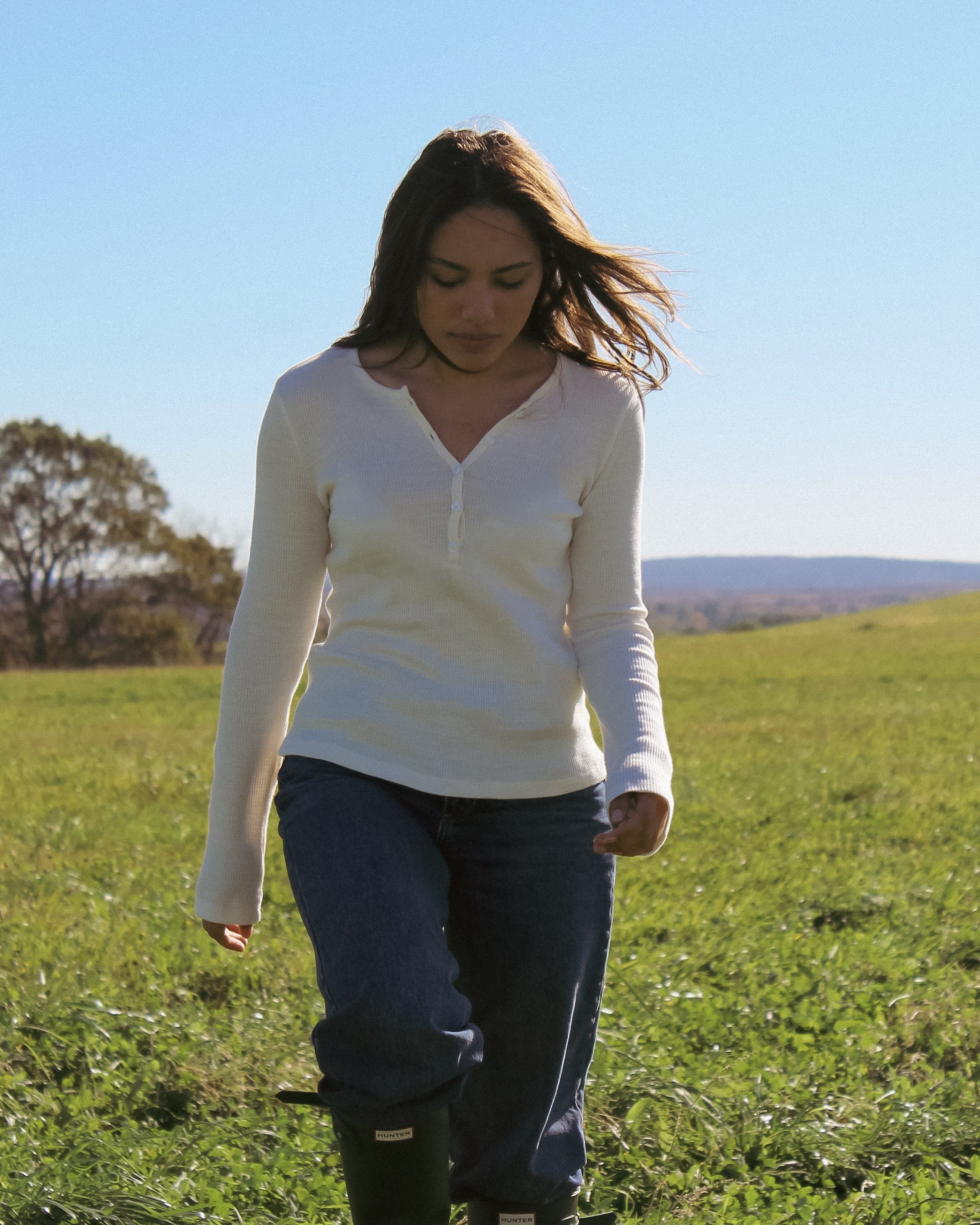 Classic Waffle Henley - 100% Cotton
