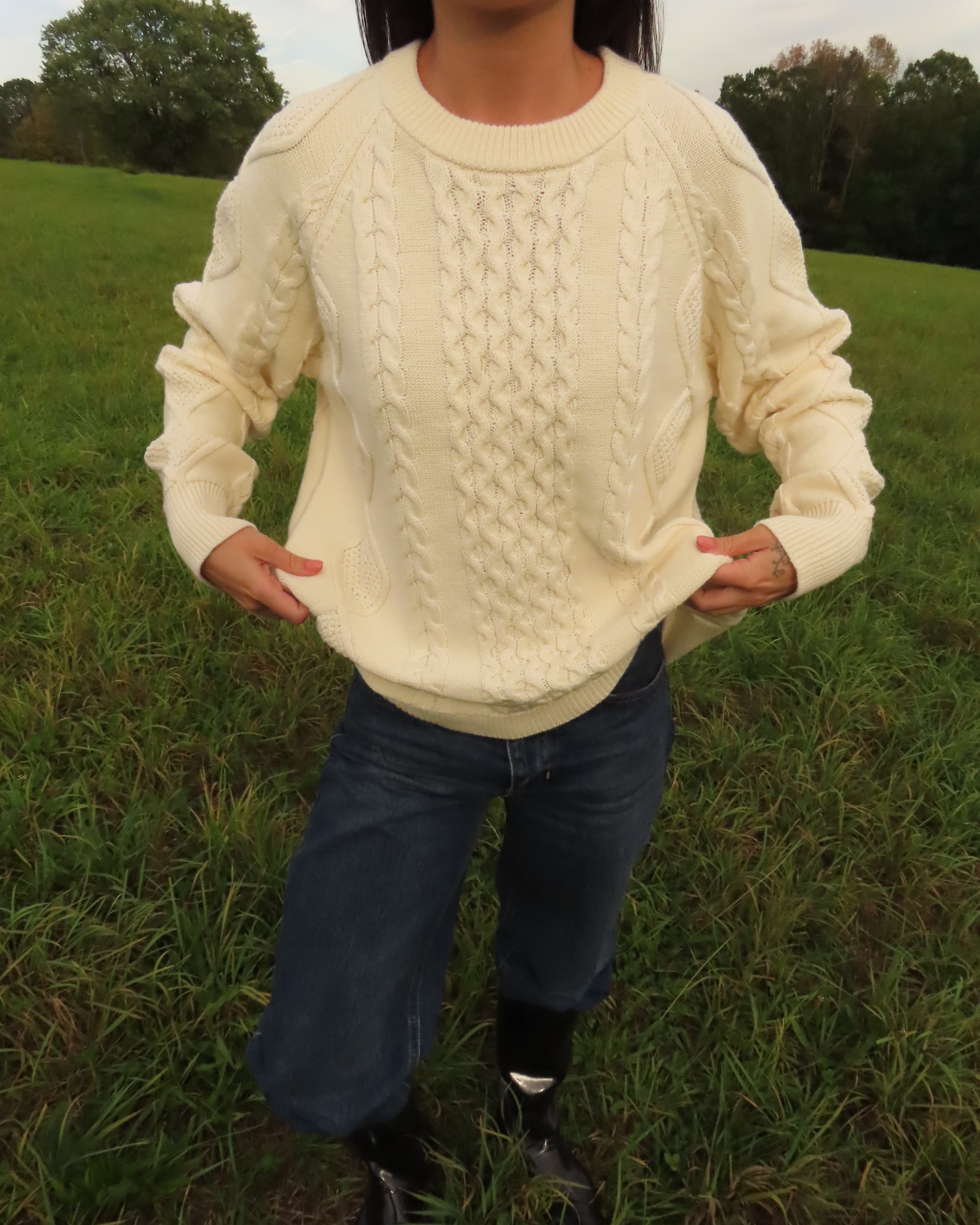 Classic Cable knit Sweater – 100% Cotton