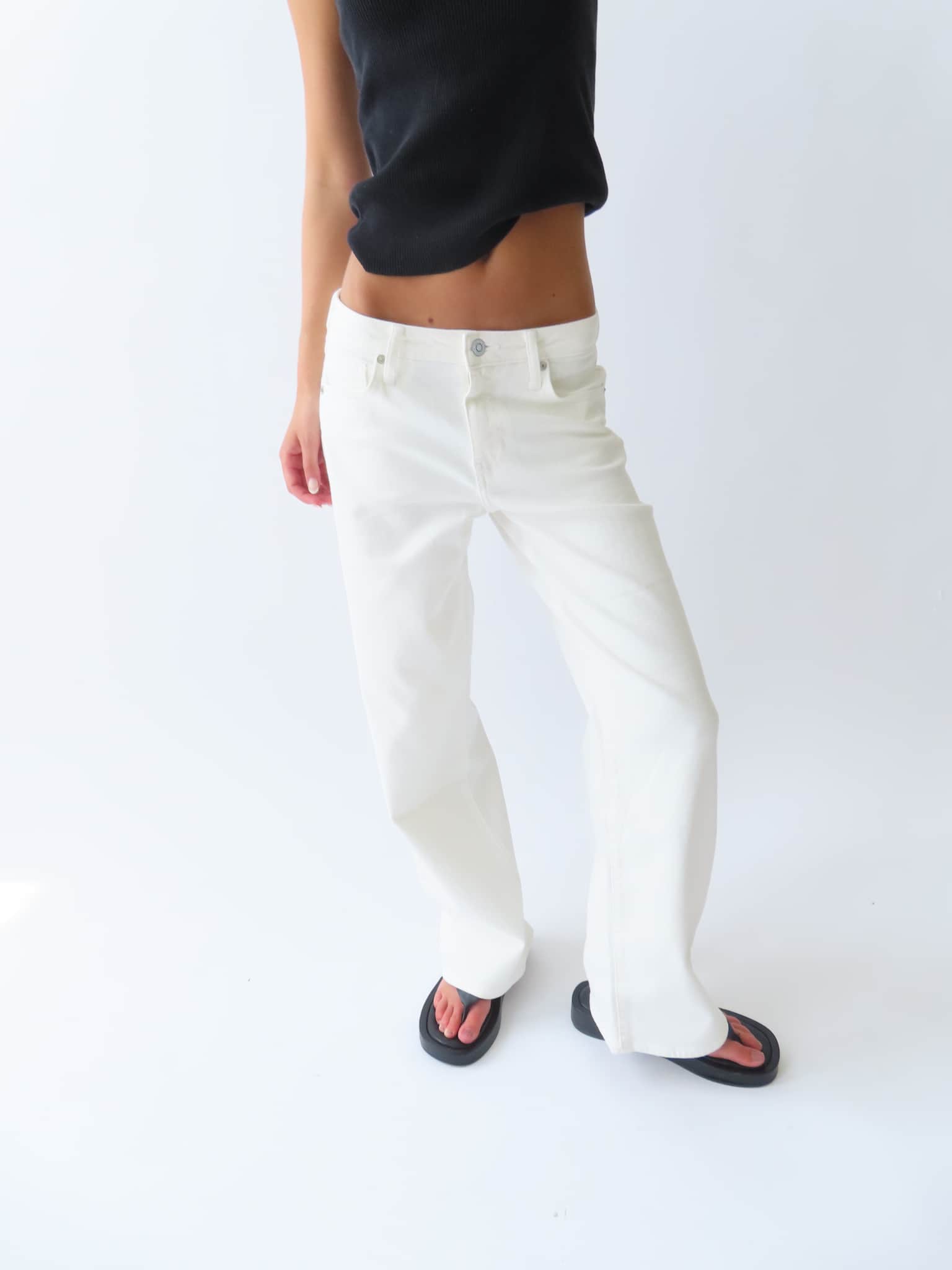 White Low-Rise Jean