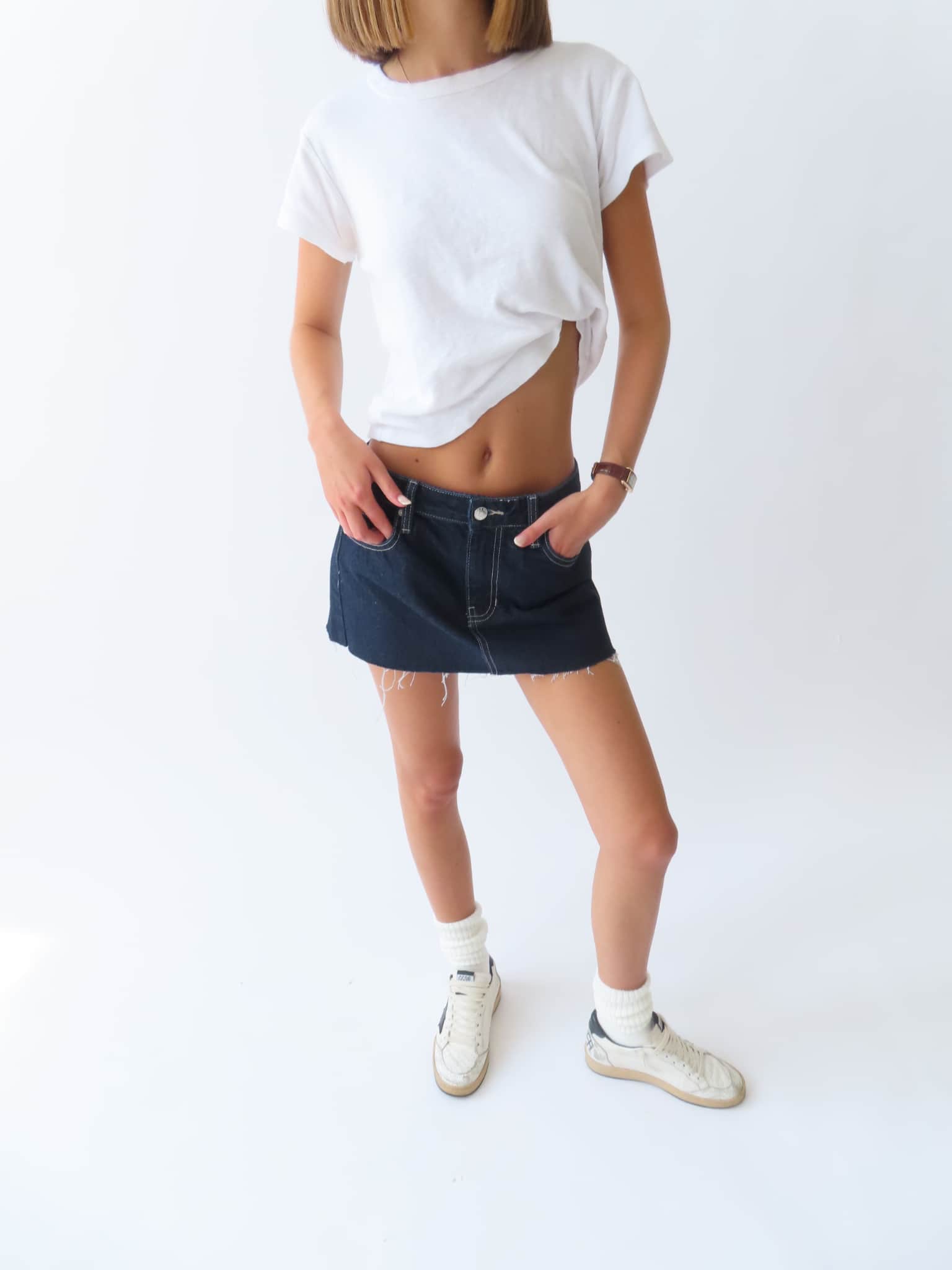 Indigo Denim Mini Skirt