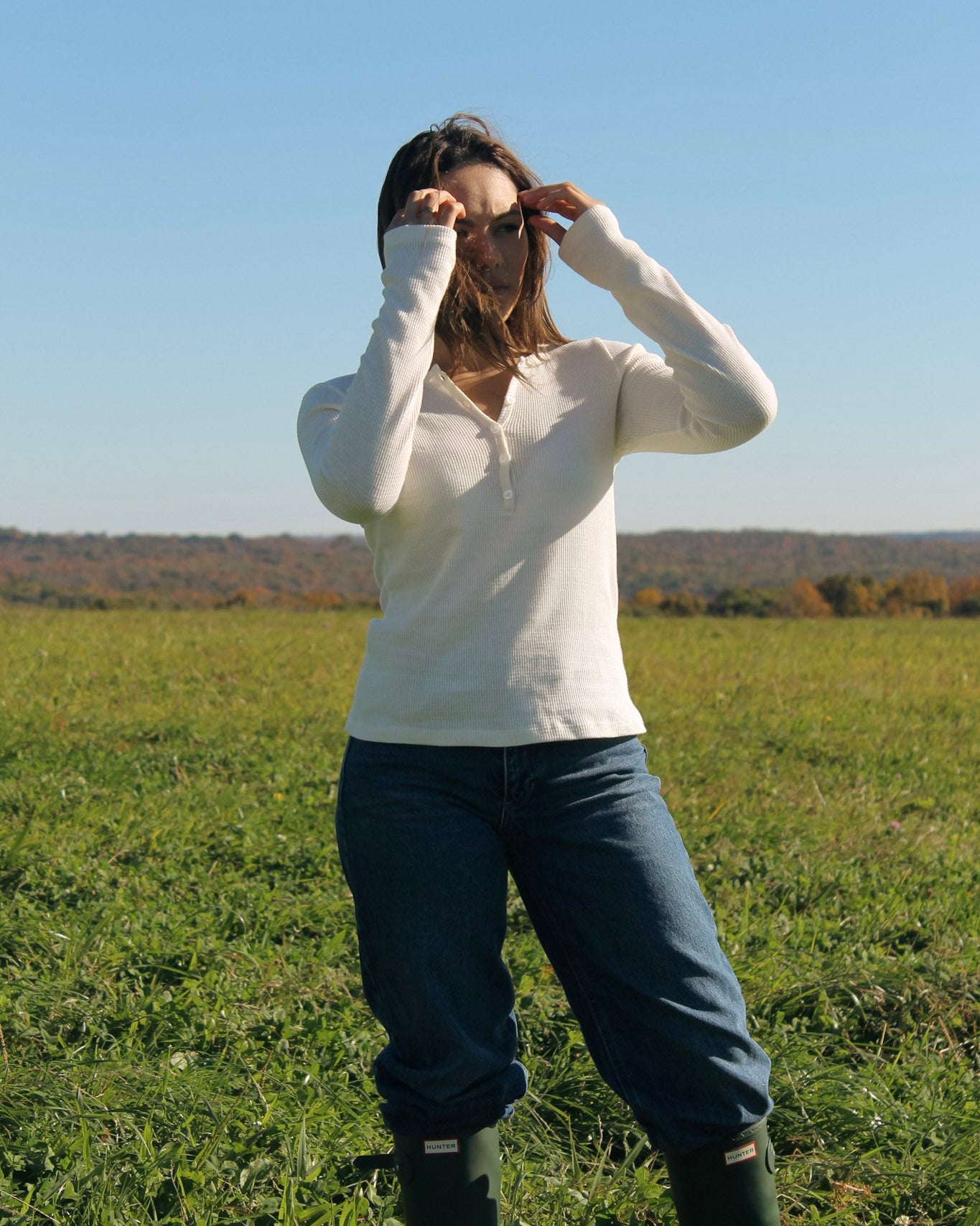 Classic Waffle Henley - 100% Cotton