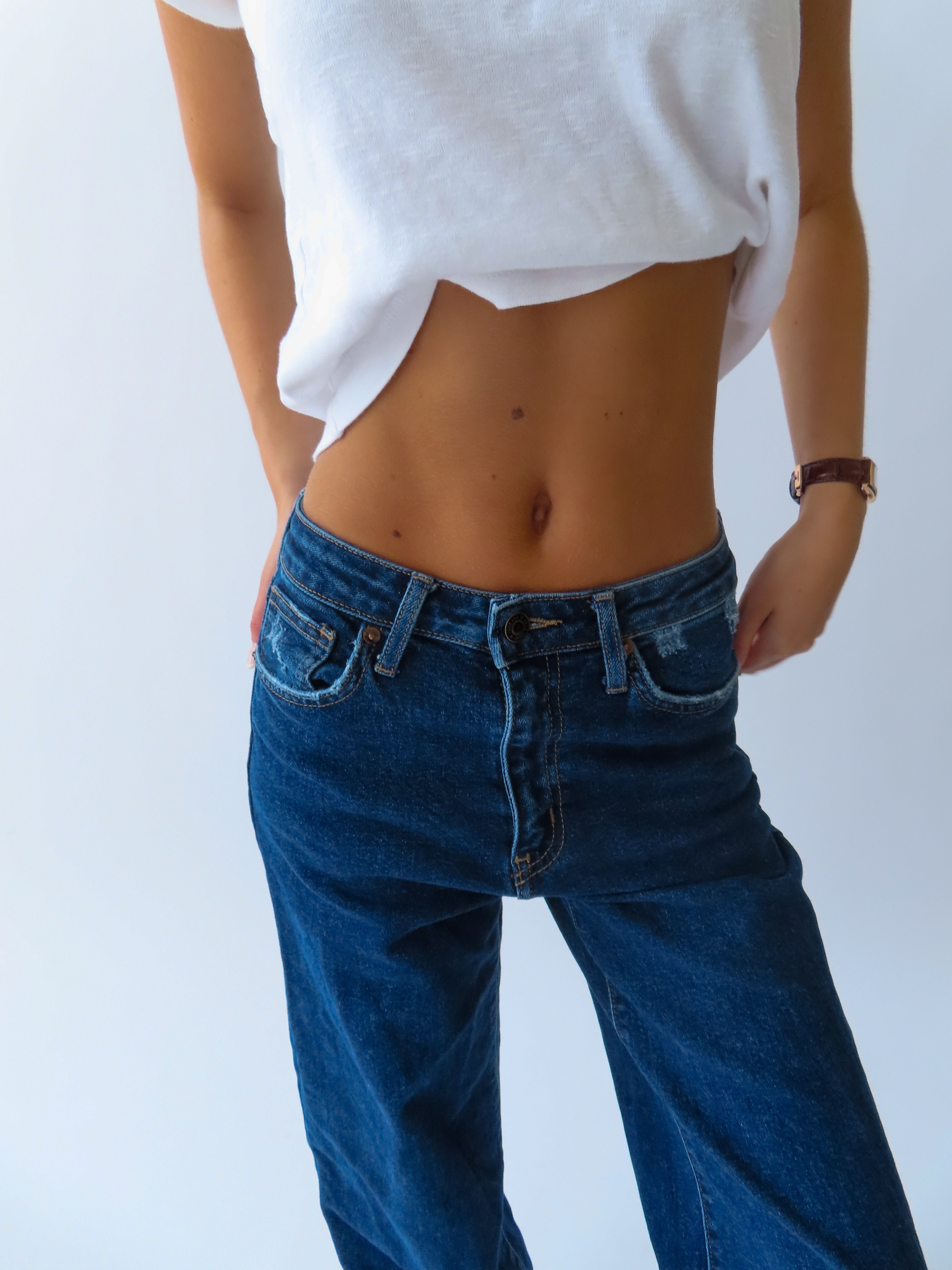 Dark Wash Mid-Rise Jean