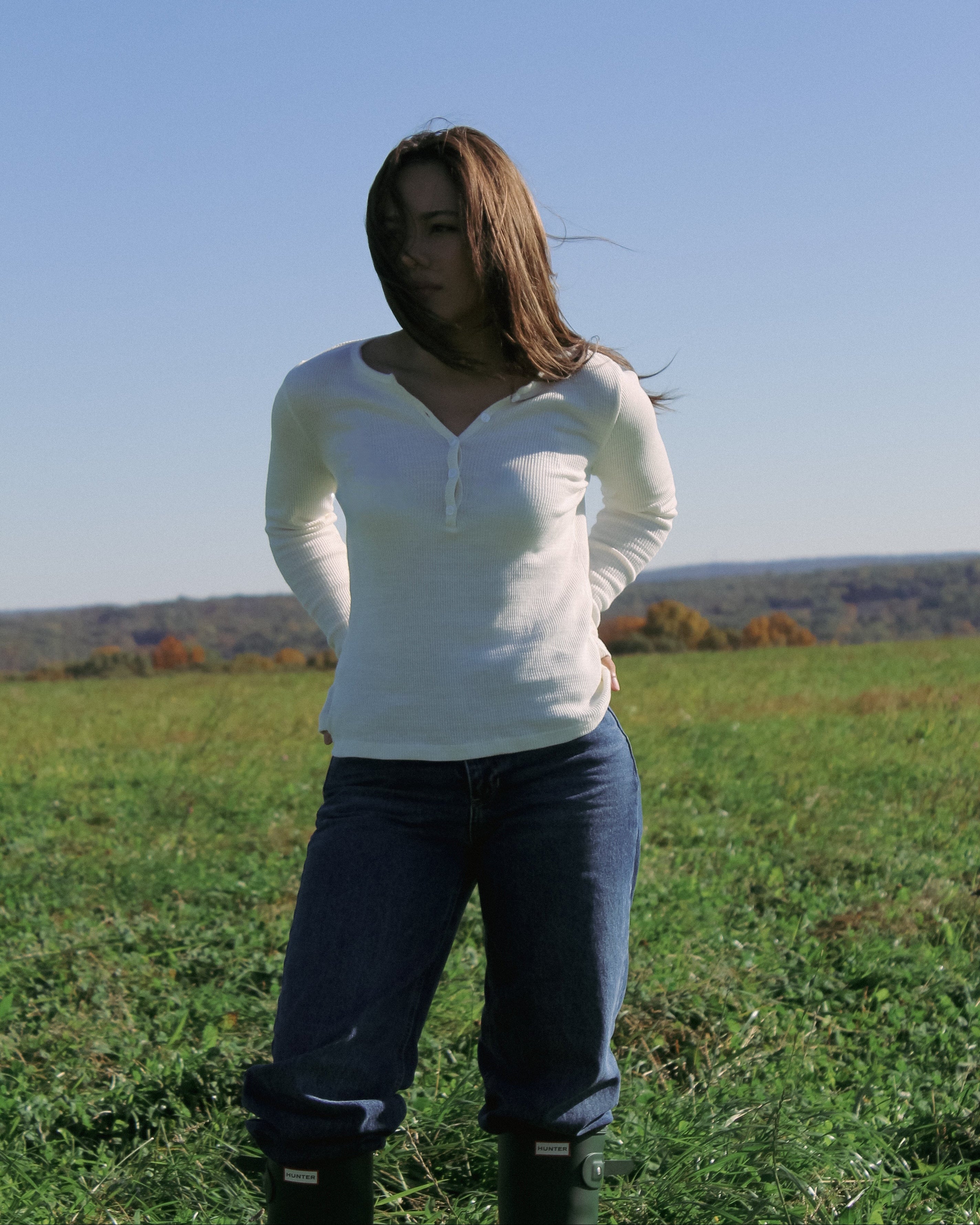 Classic Waffle Henley - 100% Cotton